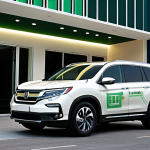 **Prompt 1: "The Dream and the Dilemma"**
    A happy Arab individual stands proudly beside a brand new, gleaming Honda Pilot Hybrid, parked in front of a modern, upscale building in a bustling Gulf city. The car's sleek design and green accents highlight its efficiency and environmental appeal. Above the car, or as a subtle overlay, visualize a transparent, almost ethereal sphere containing intricate electronic circuits, a high-voltage battery, and a rising graph of costs, representing the "hidden insurance premiums" that cause a slight thoughtful or concerned expression on the owner's face, contrasting with their initial excitement. The lighting is bright and optimistic, but with a hint of contemplative shadow.